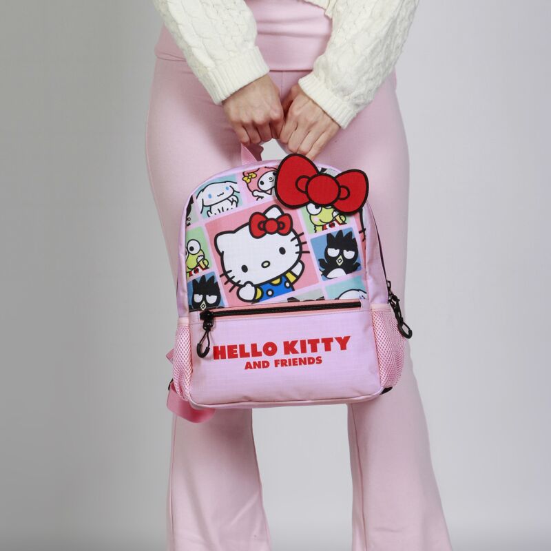 hello kitty one strap backpack Sanrio Kids with Plush (Hello 277631) quality vegan leather Features a whimsical design of Hello Kitty and her bear friend Main compartment with ample storage for everyday essentials Front zippered pocket for quick access to smaller items Adjustable padded shoulder straps for comfortable wear Dimensions Hello Kitty backpack 27cm