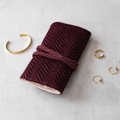 Bolsa de terciopelo para joyas - Burdeos
