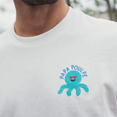 T-shirt Papa Poulpe - Blanc - Blanc