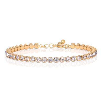 Bracciale tennis in oro per donne e ragazze adolescenti con pietre di zirconia cubica