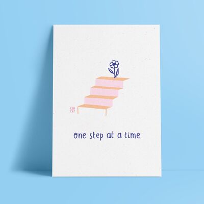 One step at a time decorative poster|courage quote motivation positivity
