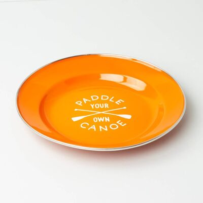 Enamel Plate - Paddle Your Own Canoe