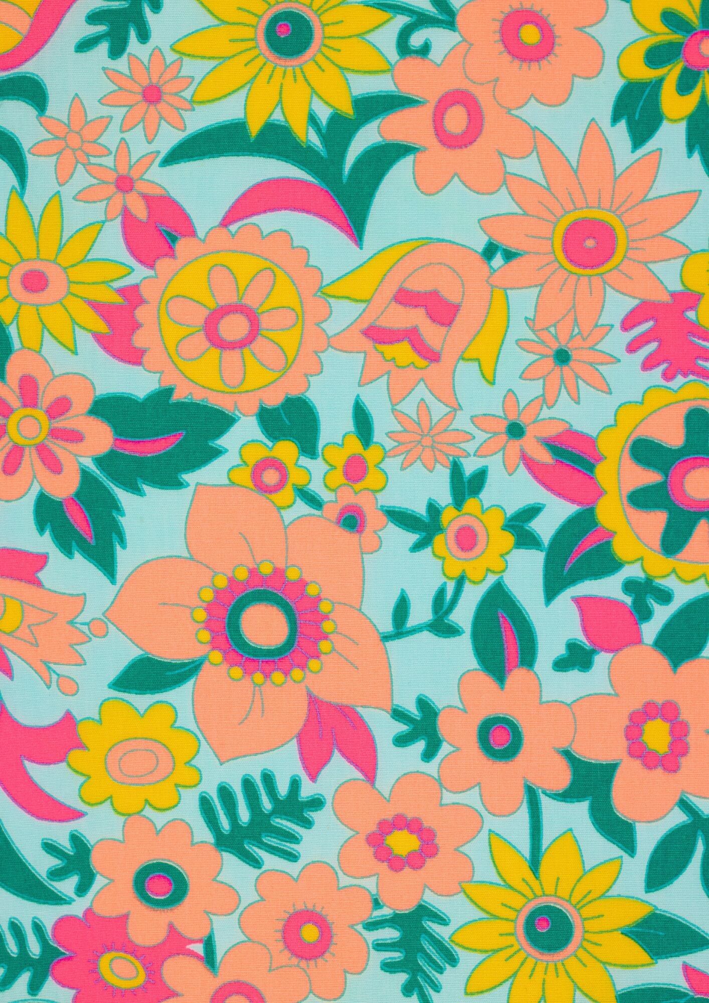 Cotone stampato 6M Hippie azzurro