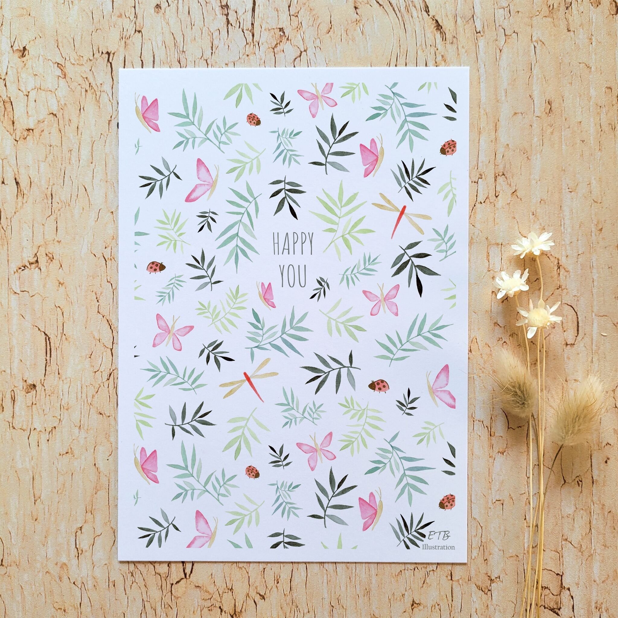 Biglietti di auguri · "Tra le farfalle" · Buon te