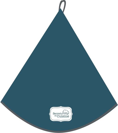 Essuie-mains Rond Eponge Brode "secret De Cuisine" Bleu