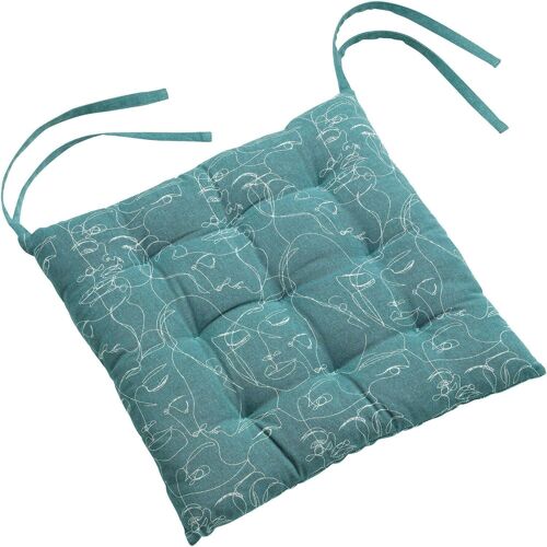 Galette De Chaise 38x38cm 100% Coton 9 Pts Nymphea