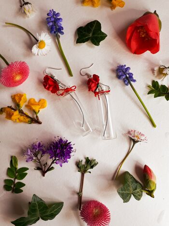 POT DE BOUCLES D'OREILLES FLEURS 2