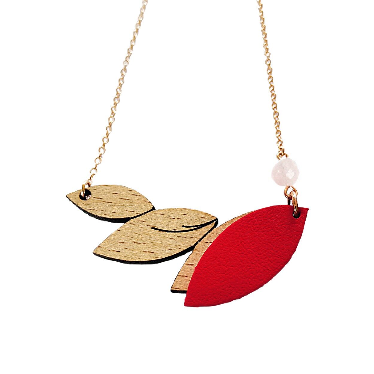 Red feather deals necklace