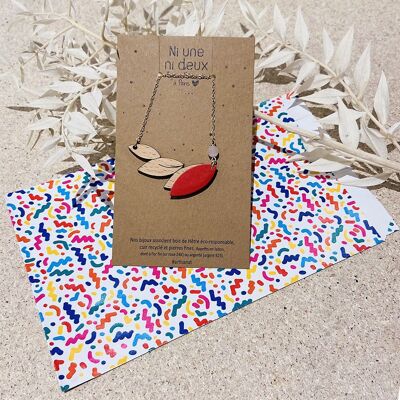 RED FEATHER NECKLACE