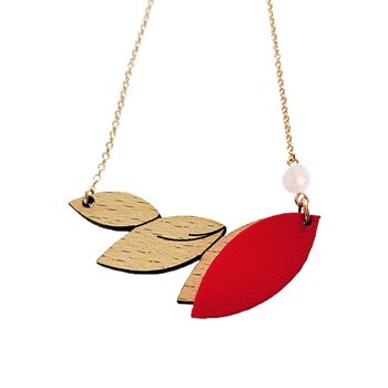 Collier plume rouge 2