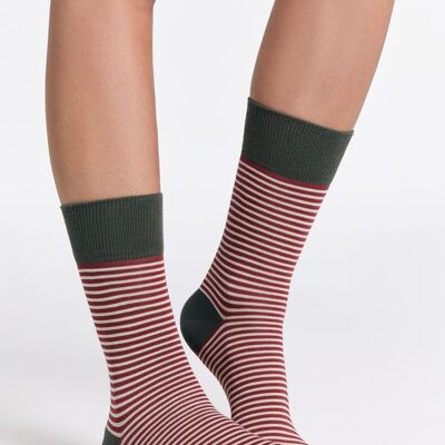 2324 | Bas - Vert bronze/Ocre rouge/Naturel (PAIRE)