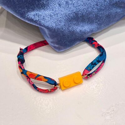 Bracelets réglable en Liberty Tana Lawn Ciara et brique de Lego