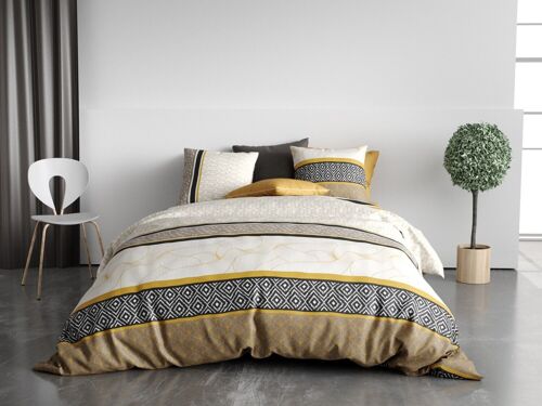 Parure Housse De Couette 3pcs 240x220cm 100% Coton 57fils Carioca