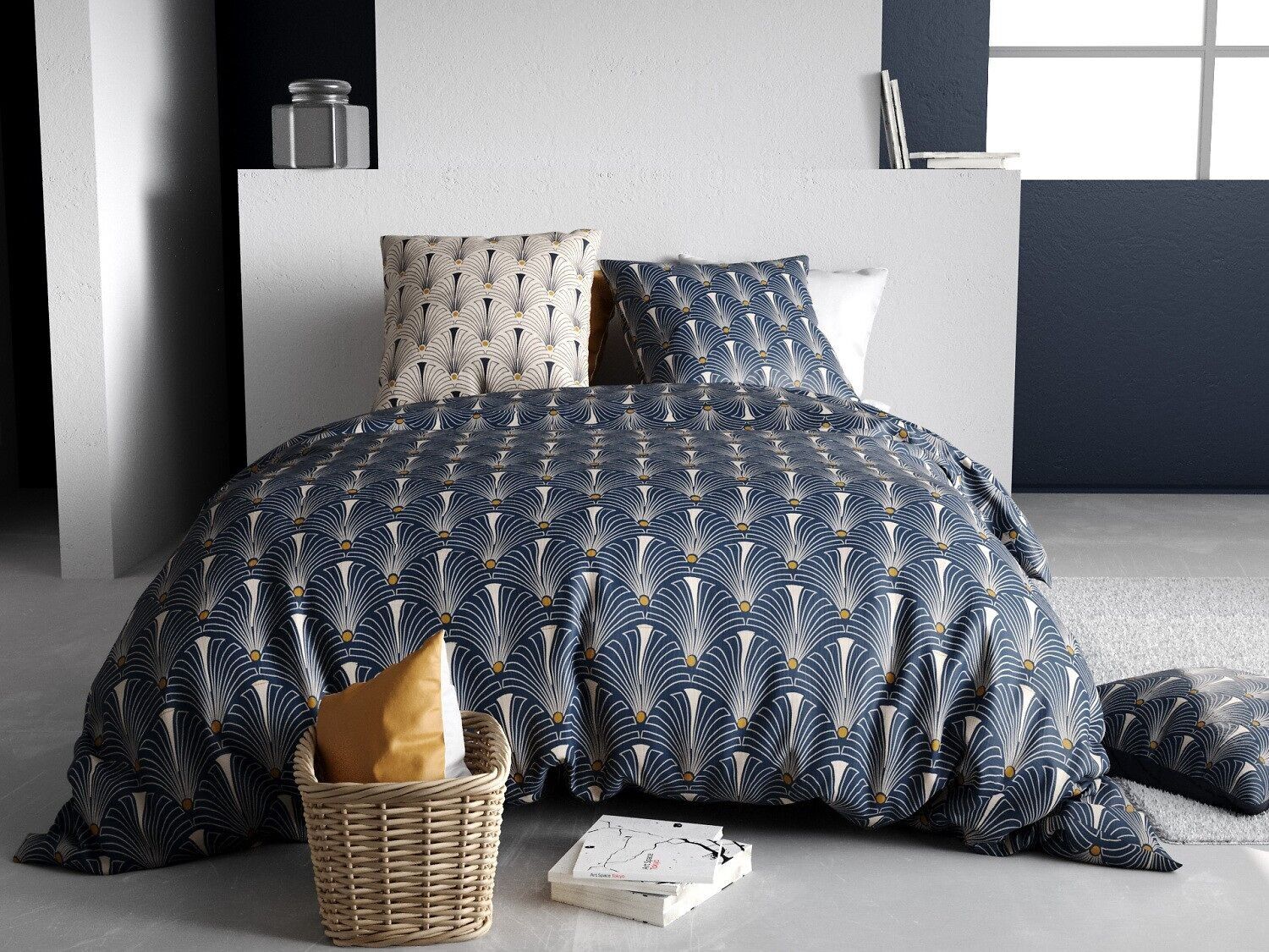 3-piece duvet cover set 240x220cm 100% cotton 57 threads Peacock