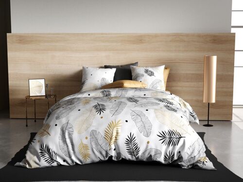 Parure Housse De Couette 3pcs 200x200cm + 2 Taies 100% Coton 57fils Envole