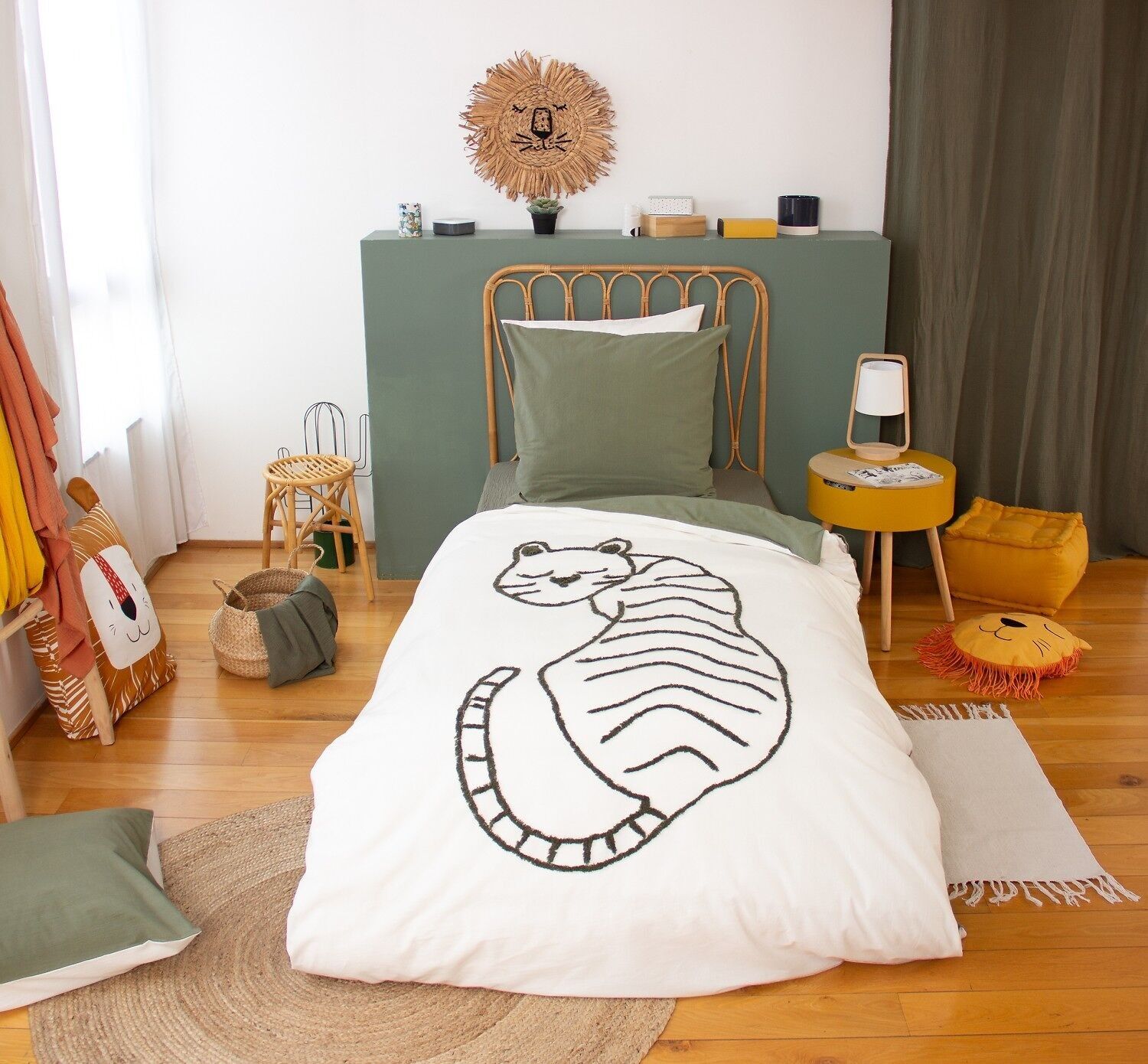 Set copripiumino 2 pezzi 140x200 100% cotone 52 fili - Tigre