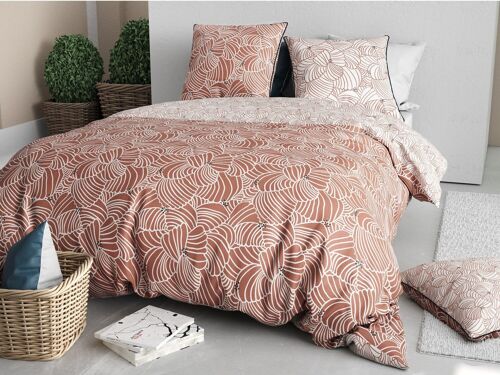 Parure Housse De Couette 3pcs 240x220cm 100% Coton 57 Fils Mimosa