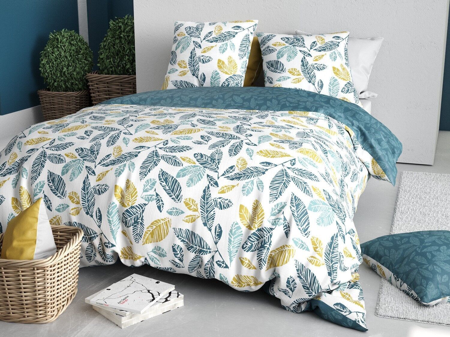 Natou set copripiumino 3 pezzi 240x220cm 100% cotone 57 fili