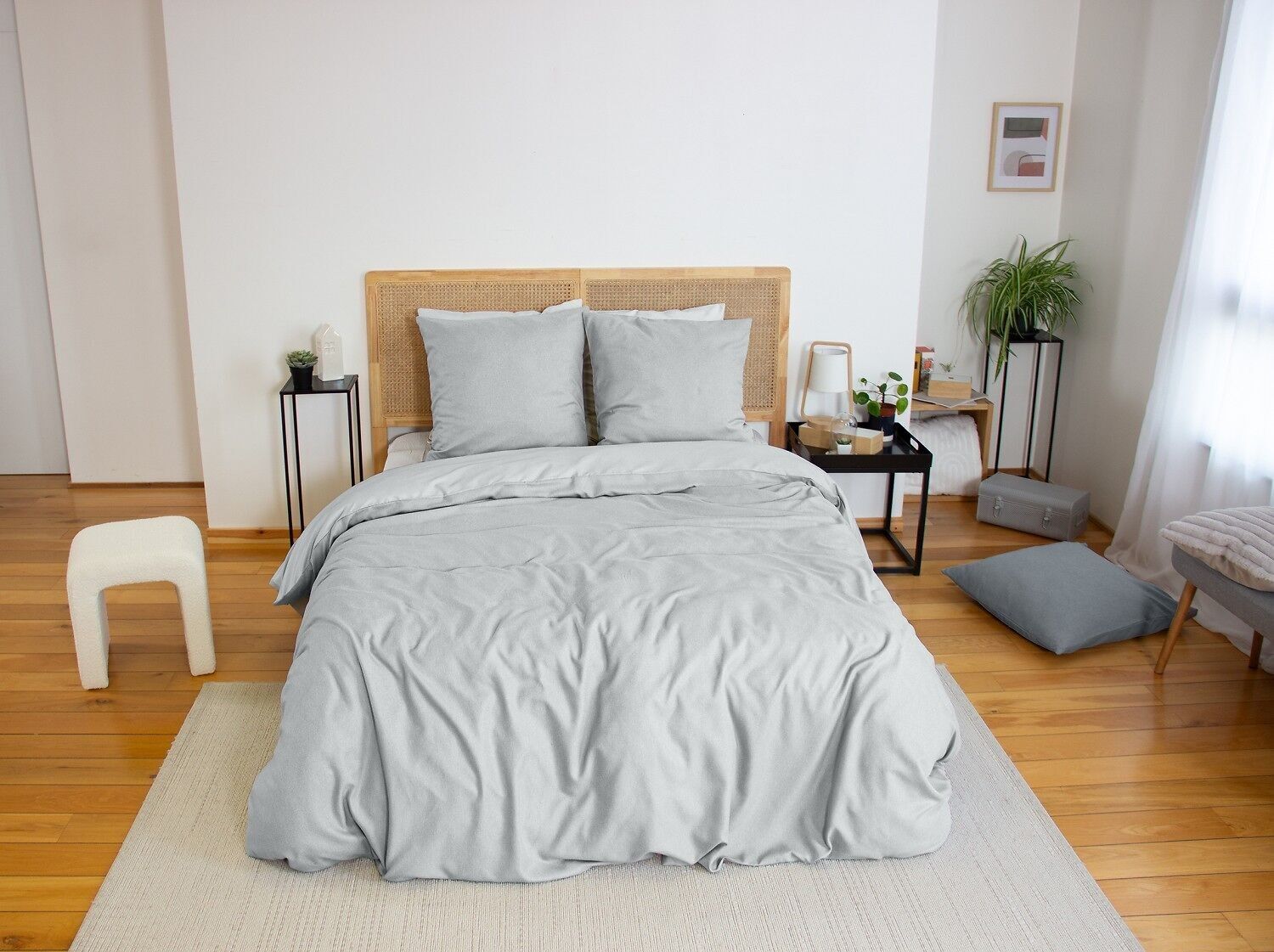 Completo copripiumino 3 pezzi 240x220 100% microfibra effetto flanella - C100%dre