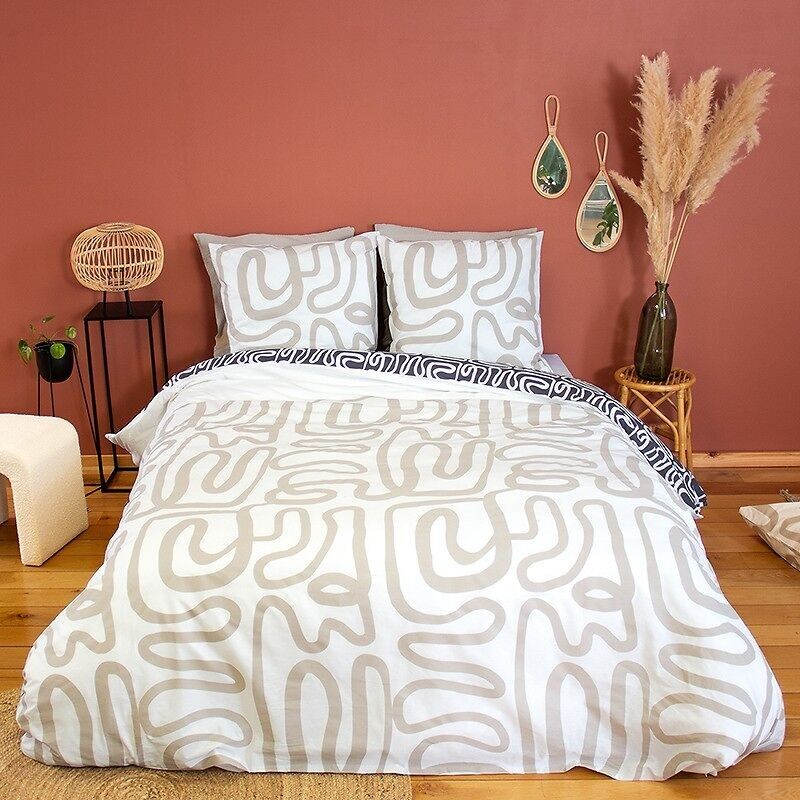 Set copripiumino 2 pezzi 140x200 100% cotone 52 fili, Sidnie