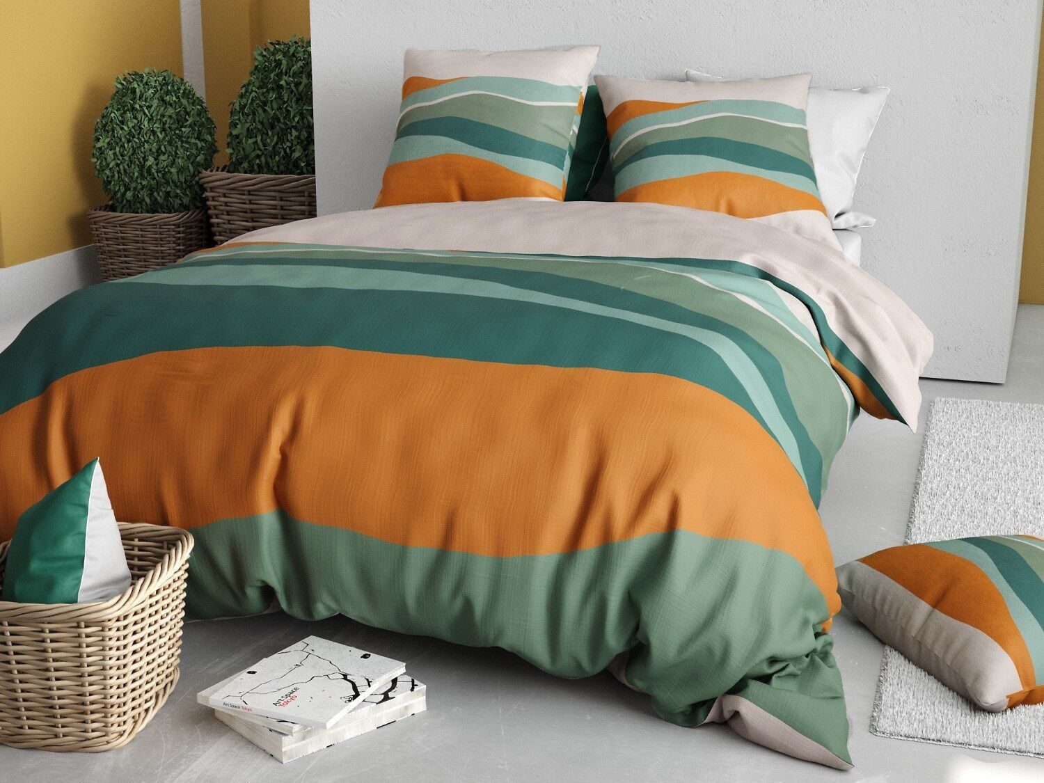 Malo set copripiumino 3 pezzi 260x240cm 100% cotone 57 fili