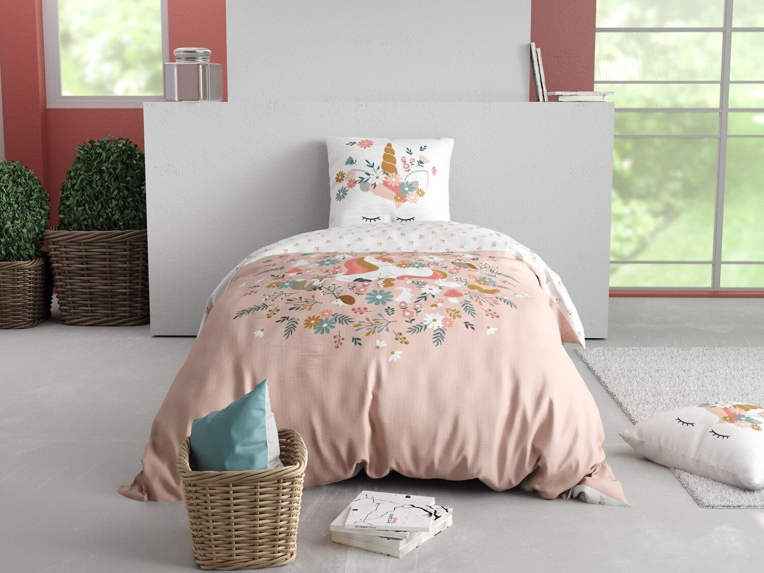 Juego de funda nórdica de 2 piezas 140x200 100% algodón 57 hilos - Stella