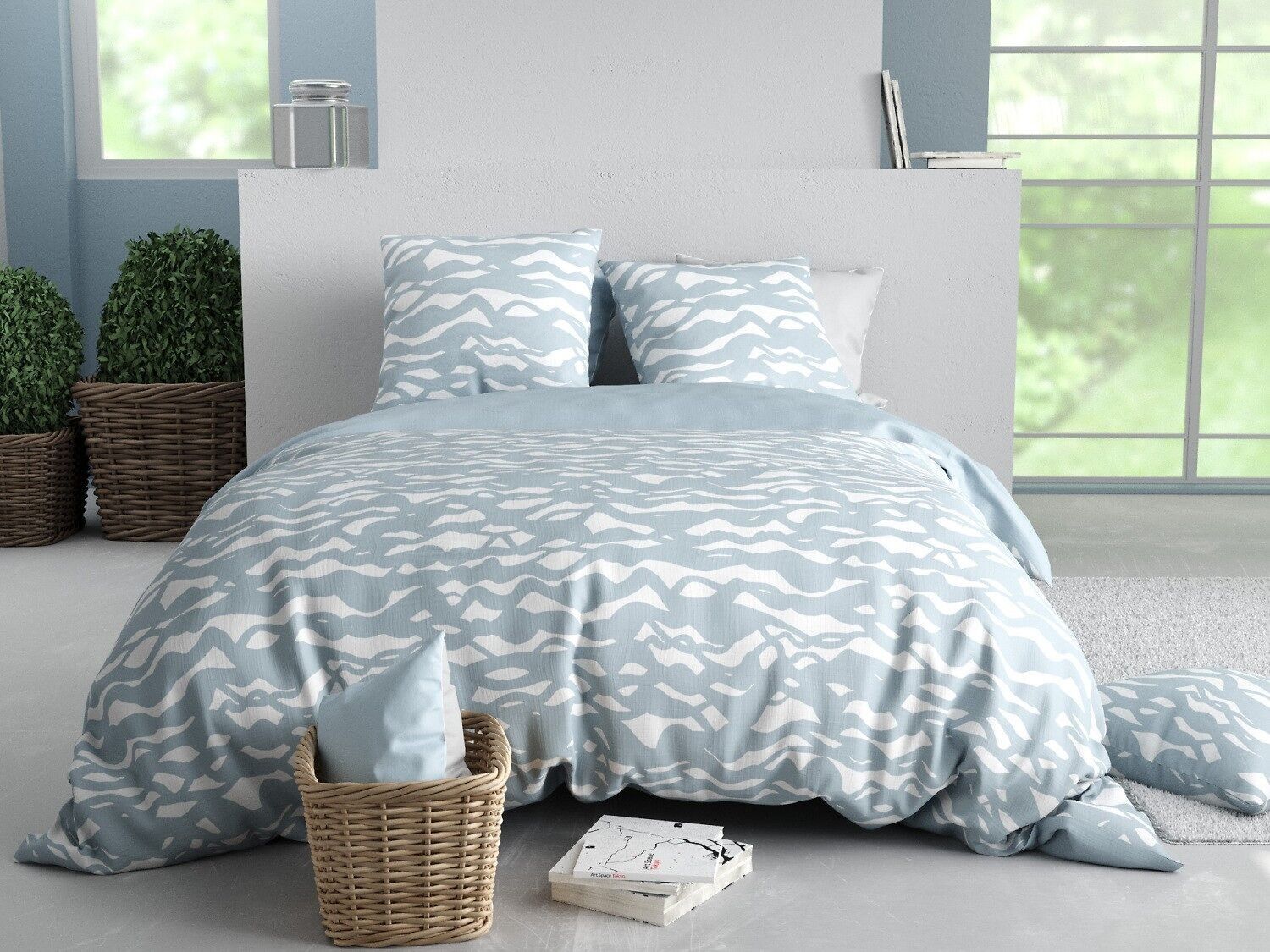 Set copripiumino 3 pezzi 240x220cm 100% cotone 57 fili Nordic