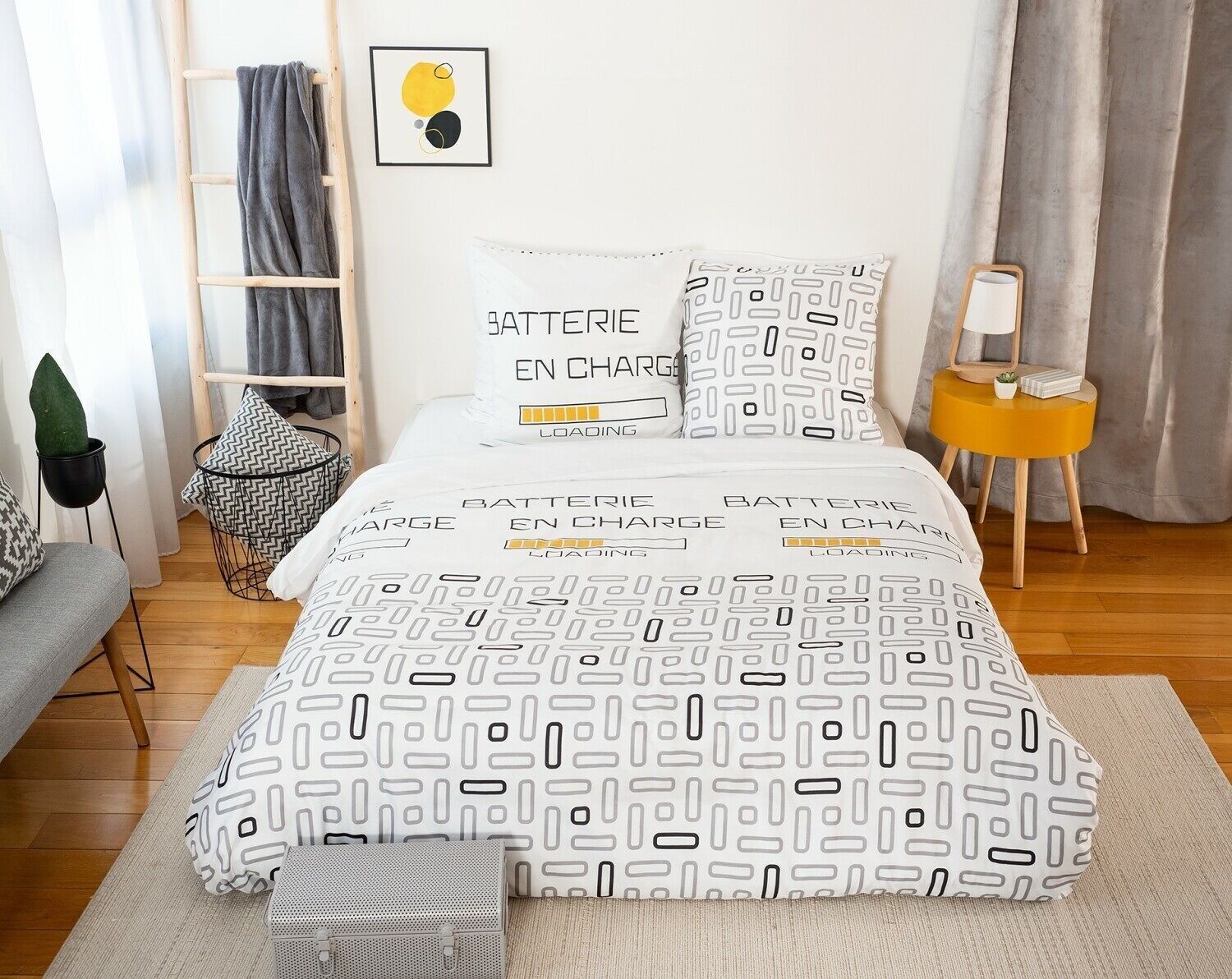 Parure Housse De Couette 3pcs 240x220cm 100%microfibre 72gsm Loading