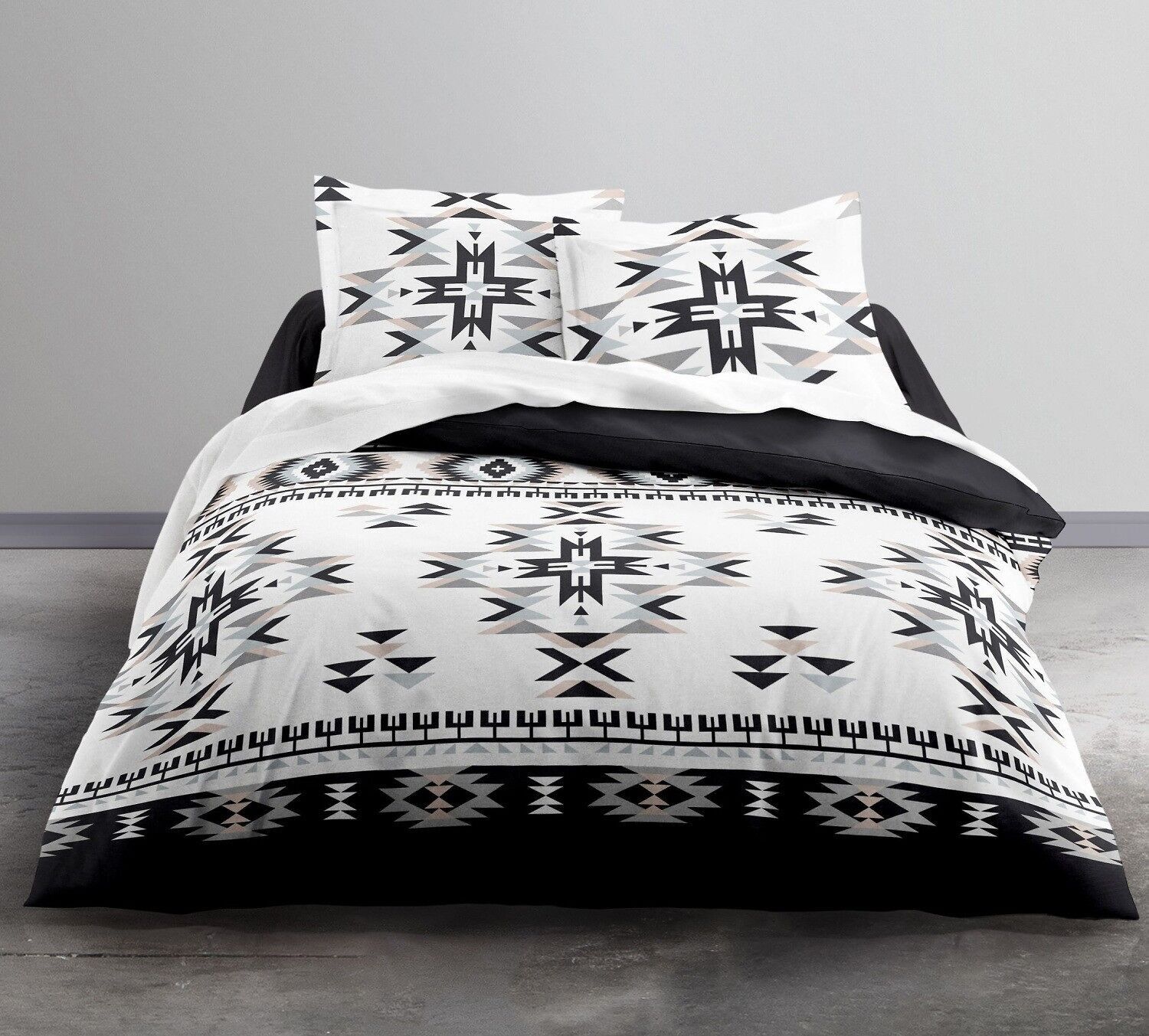 Set copripiumino 3 pezzi 240x220cm 100% cotone 57 fili Hacienda