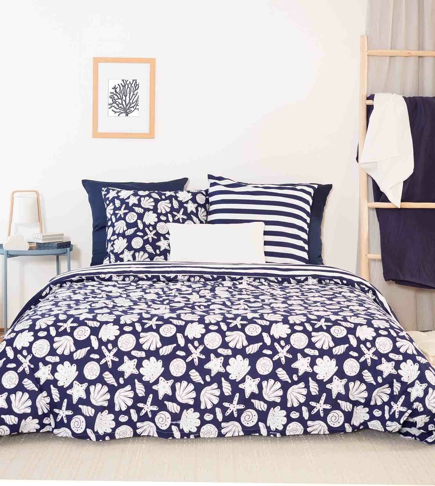 Completo copripiumino Capri 2 pezzi 140x200cm 100% cotone 57 fili