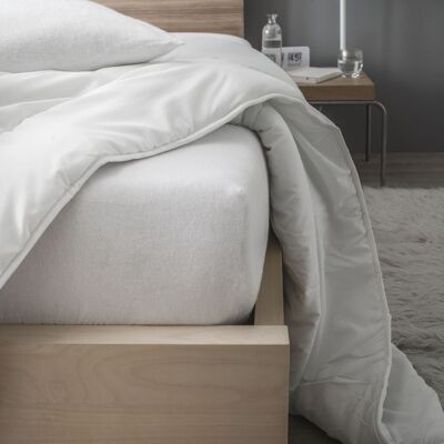 COPRIMATERASSO 140X190CM 100% SPUGNA LOOP E IMPERMEABILE BIANCO