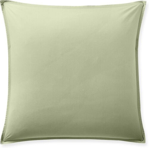 Taie D'oreiller 65x65 Avec Volant 100% Percale De Coton Lavé Vert D'eau
