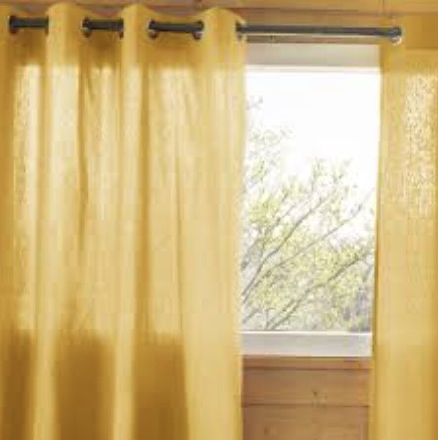 135x240 cm Saffron Yellow Sheer Curtain