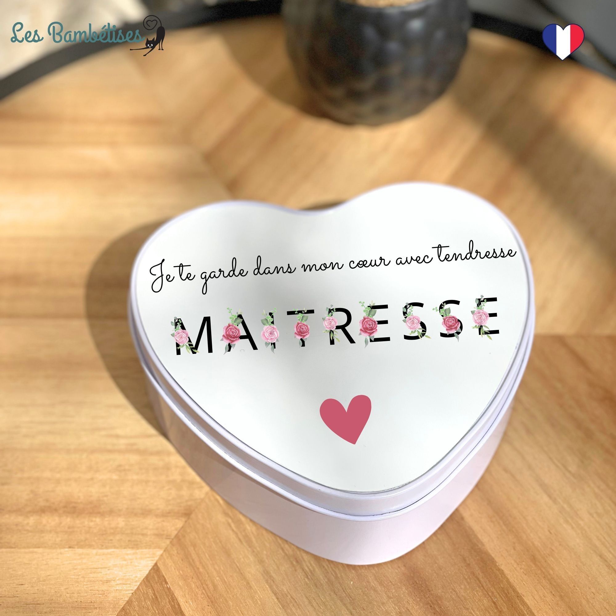 Metall-Herzbox Lehrer Blumenbuchstaben