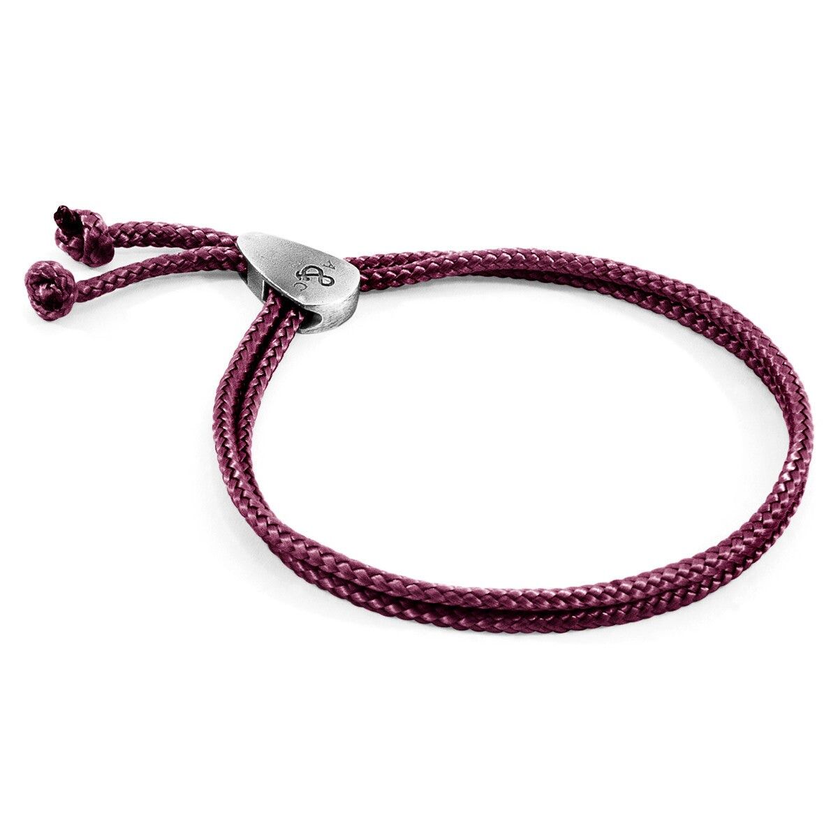 Bracelet Pembroke en argent et corde violet aubergine