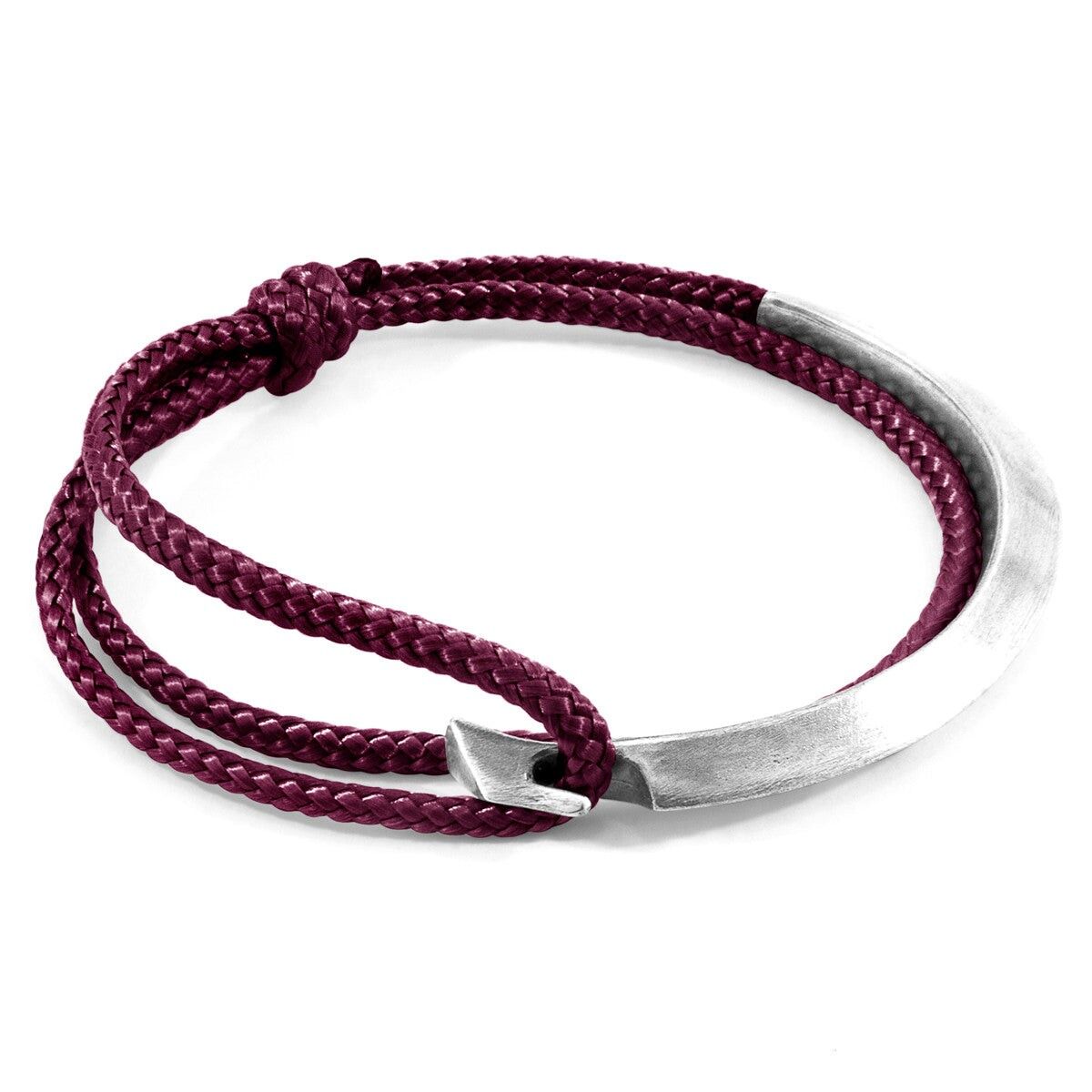 Bracciale Hove in argento e corda viola melanzana