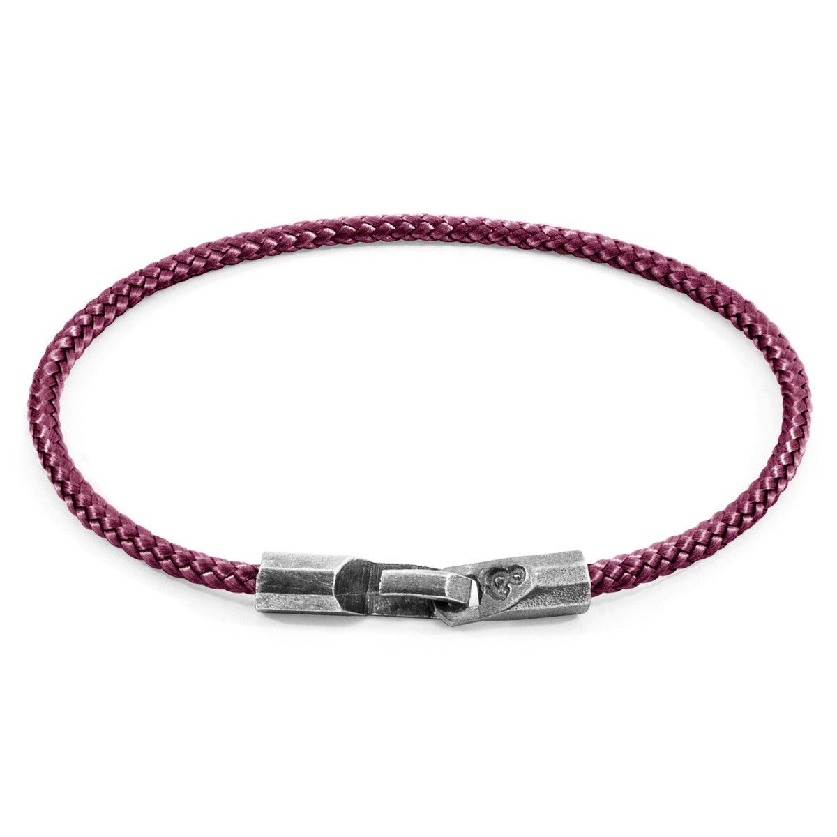 Bracciale Talbot in argento e corda viola melanzana