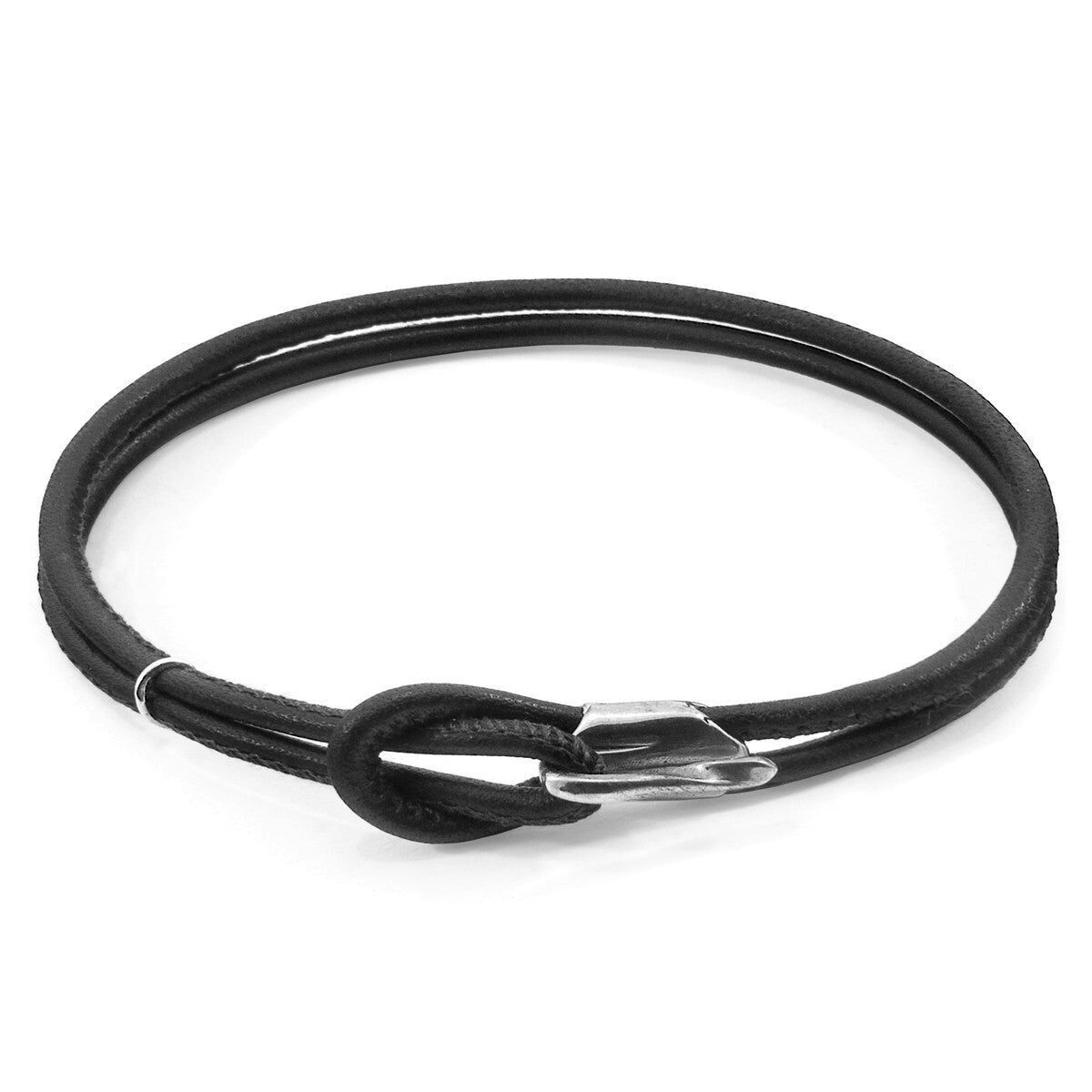 Braccialetto Raven Black Orla in argento e pelle nappa