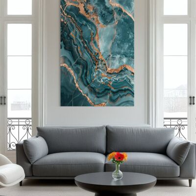 Mármol verde y dorado