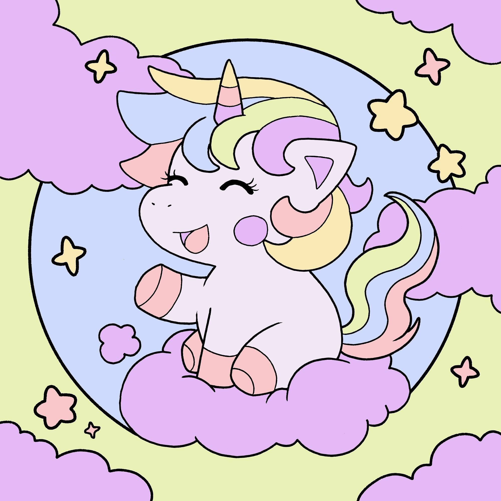 ENJOY ART - Dipingi con i numeri 20x20cm Junior Kawaii Coniglio Unicorno
