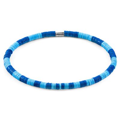 Bracelet fin Noah bleu turquoise en argent et disque vinyle
