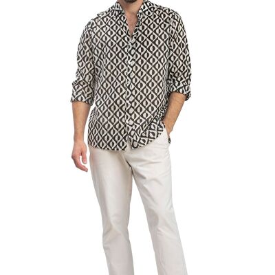 Blusa de hombre "Eclipse Black", manga larga, algodón (S, M, L, XL)