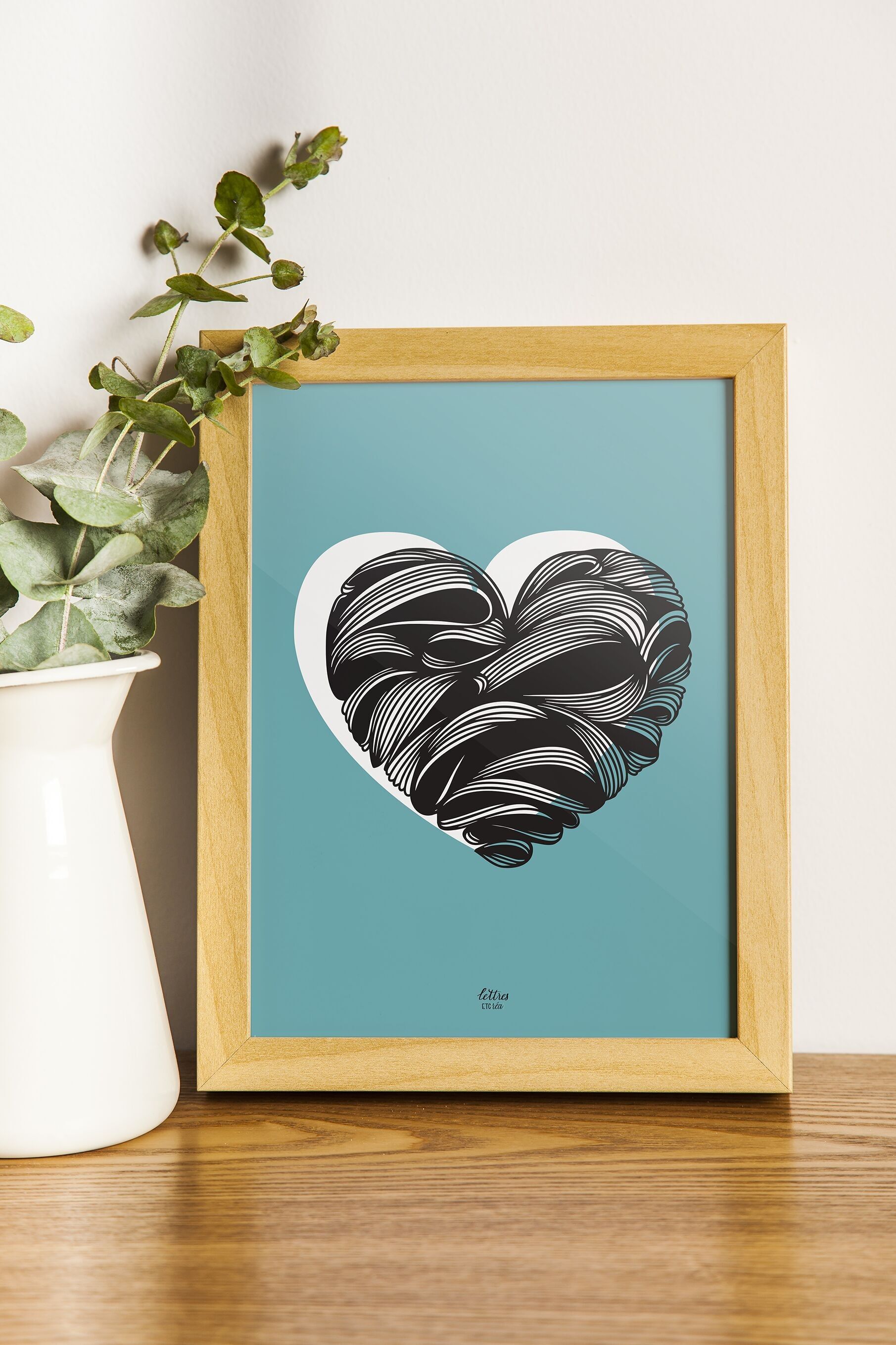 Affiche Coeur zentangle