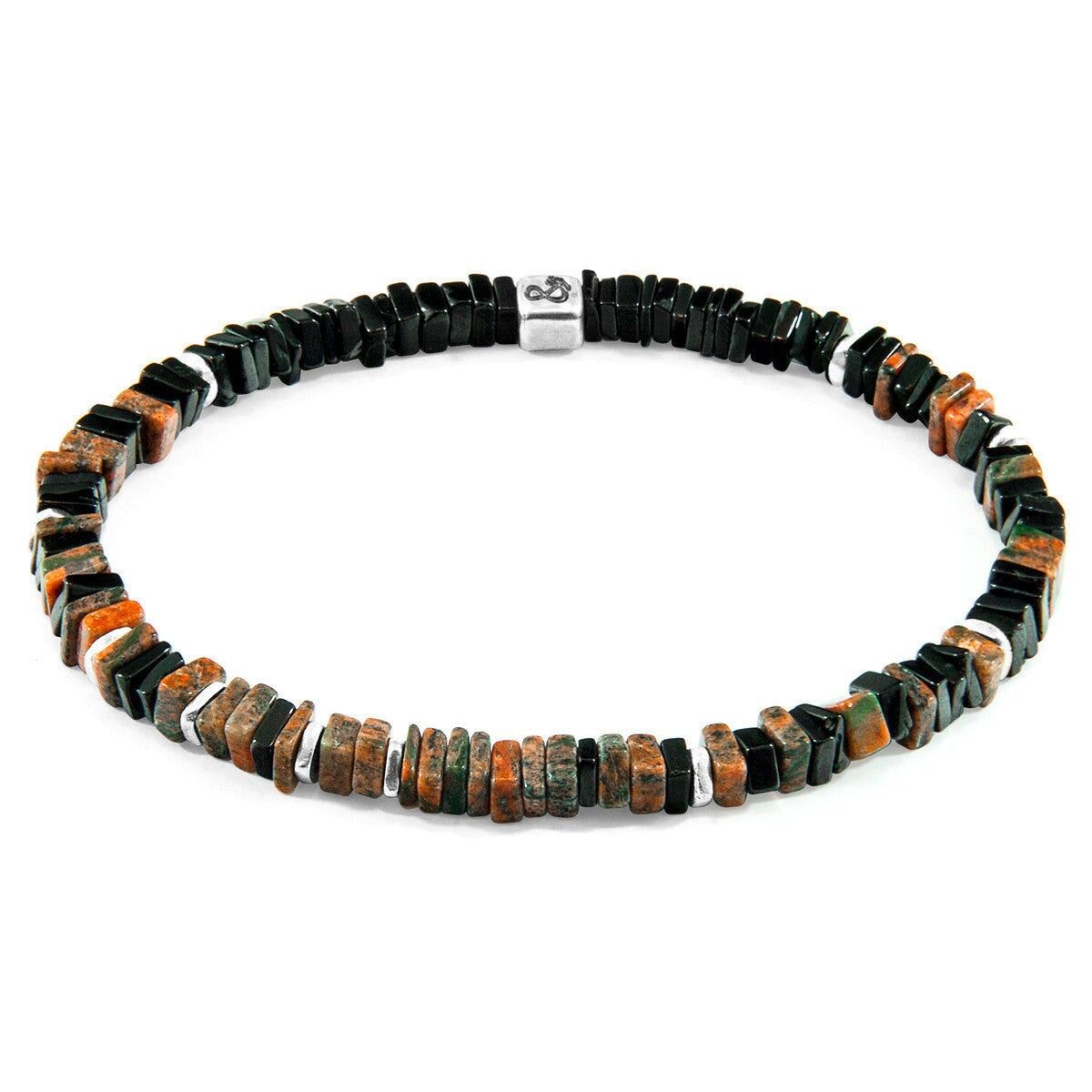 Bracciale in argento e pietra Innot Unakite rosso