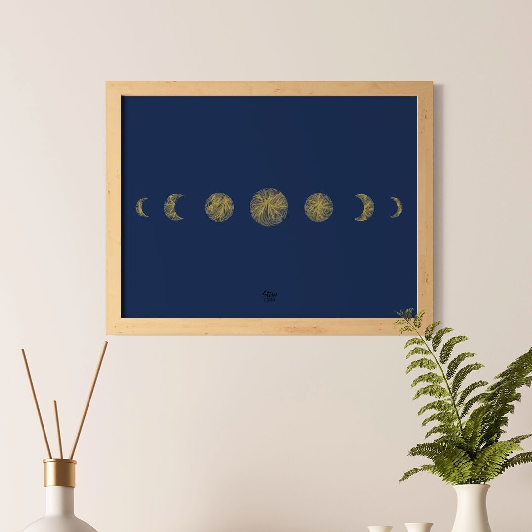 Affiche Phases Lunes A4 papier recyclé