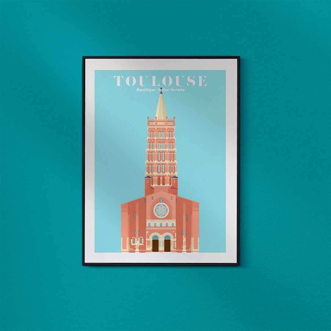Basilique Saint-Sernin de Toulouse en affiche