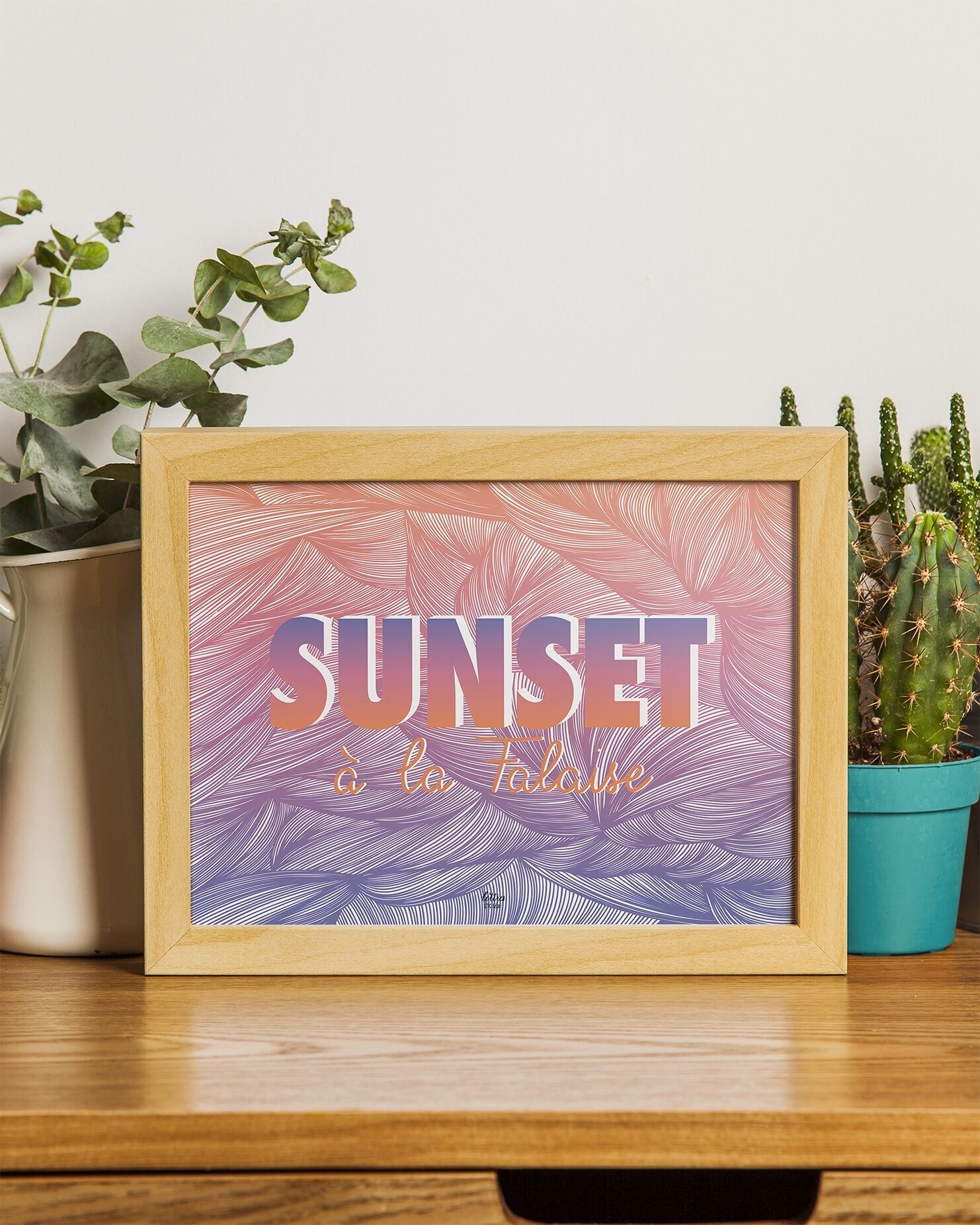 Affiche Sunset Falaise papier recyclé A4