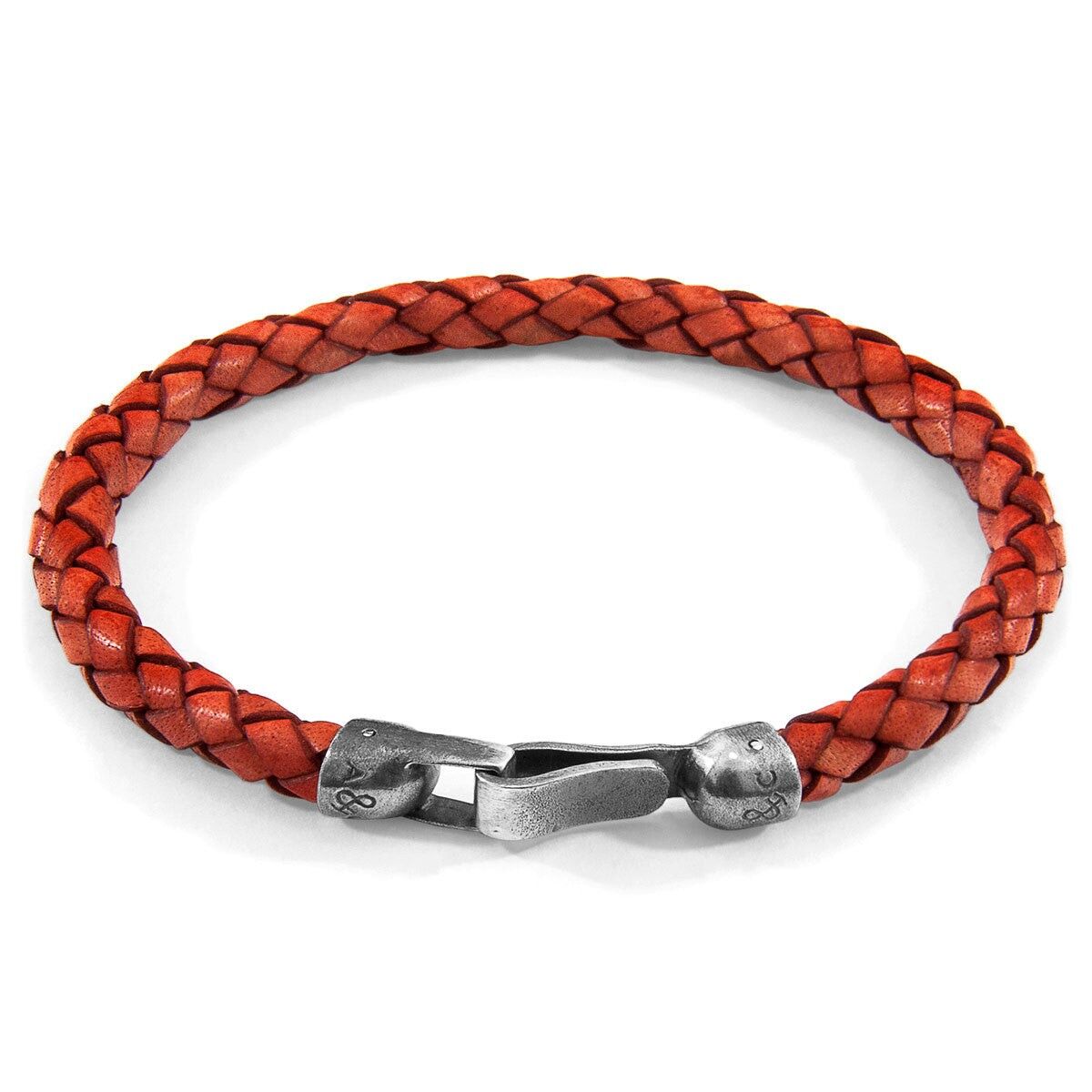 Bracciale in pelle intrecciata e argento Amber Red Skye