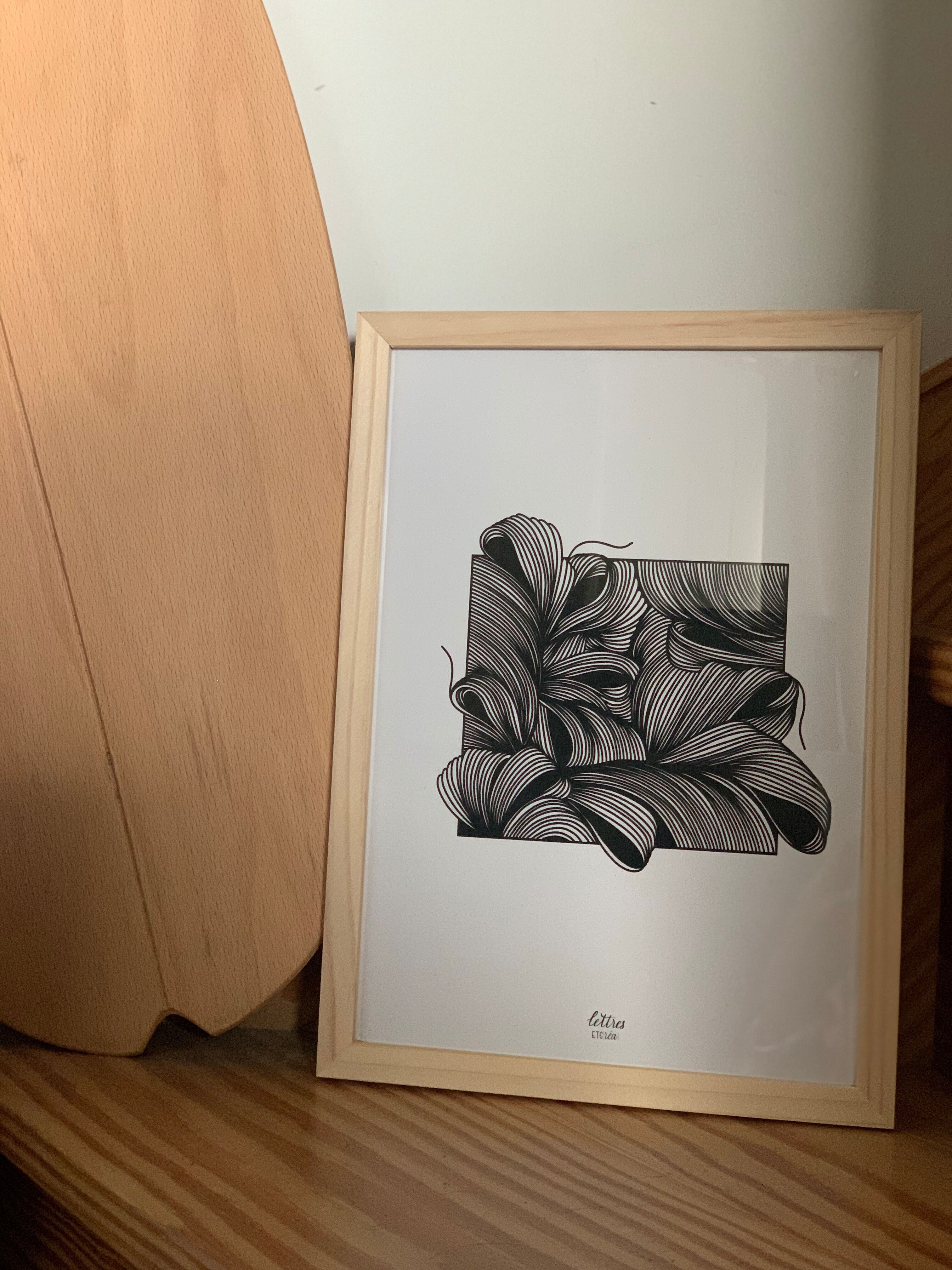 Affiche Carré zentangle A4 papier recyclé