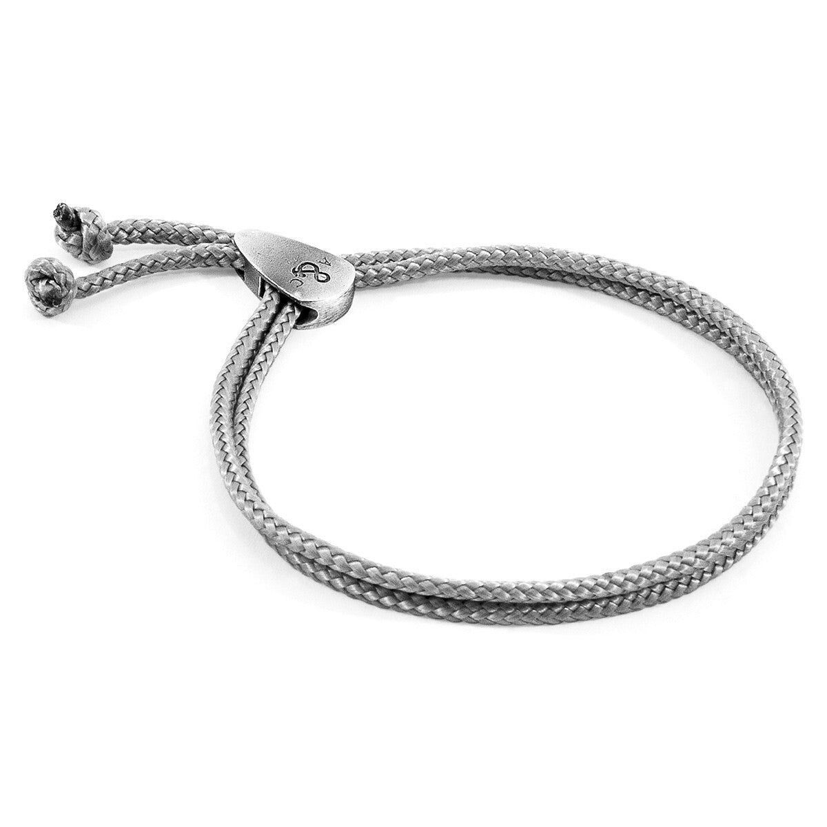 Bracciale Pembroke grigio classico in argento e corda